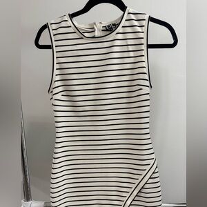 DL Striped Asymmetrical Dress - Black and White